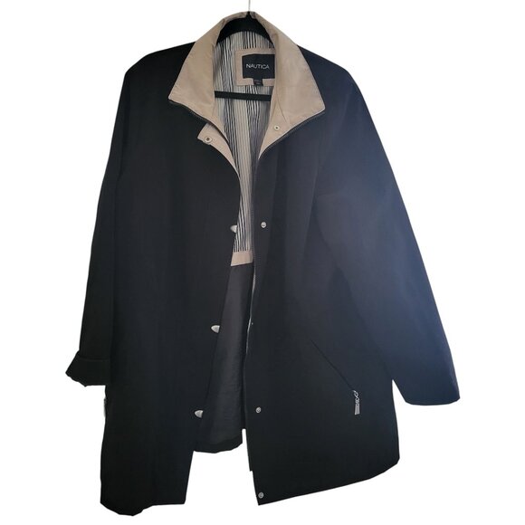 NAUTICA | Water Resistant Soft Shell Black Coat - Picture 1 of 4